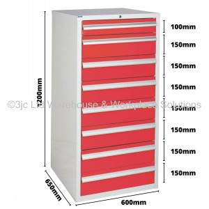 Euroslide Storage Cabinet 8 Drawer 1200mm Type 2